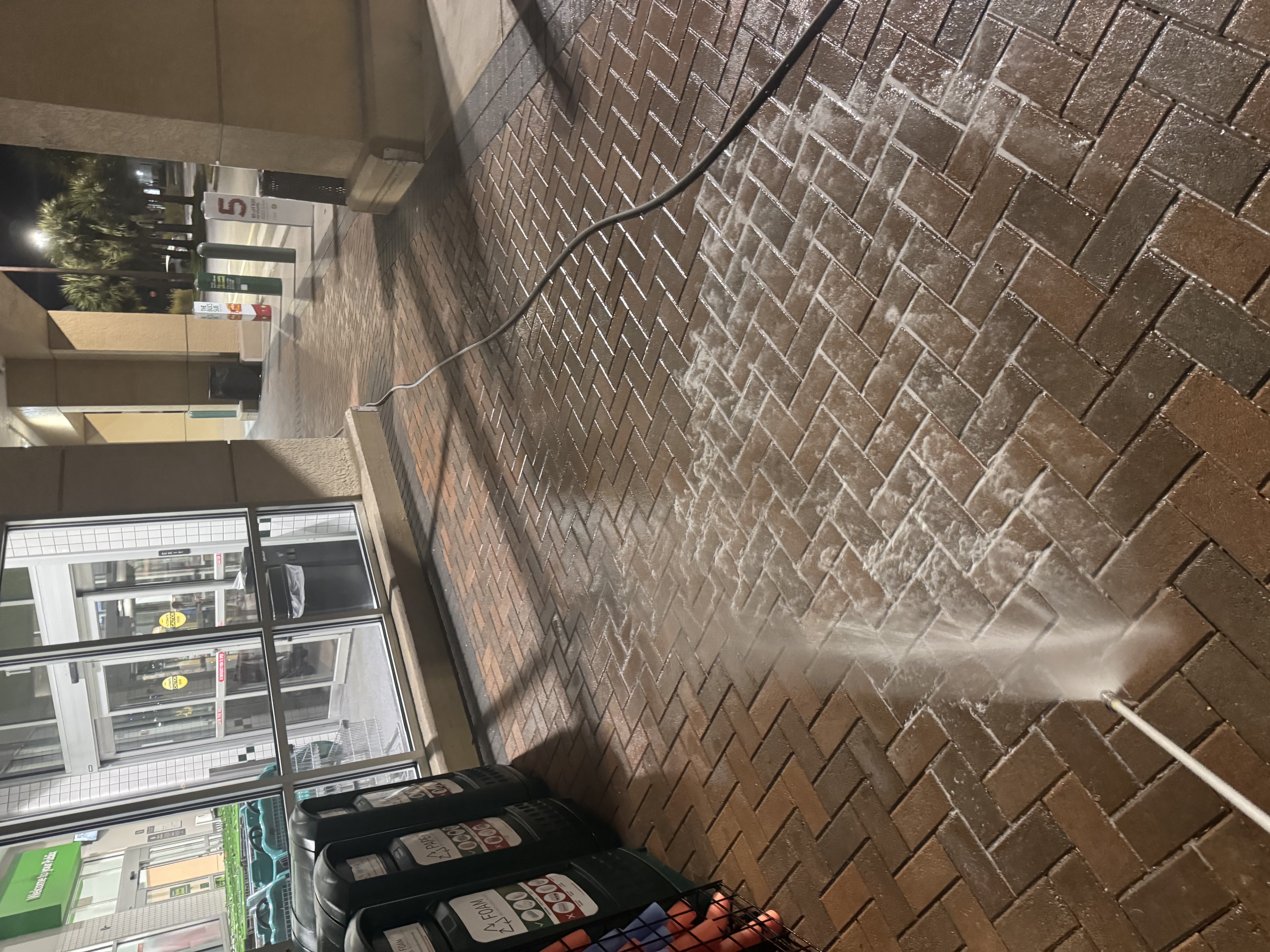 Commercial cleaning in progress